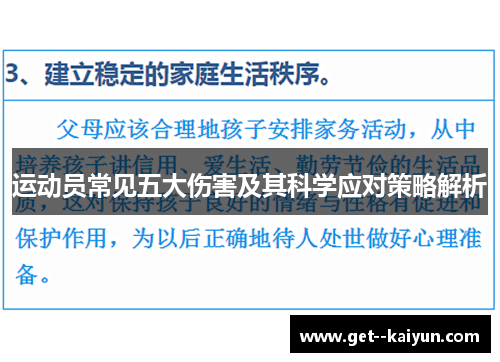 运动员常见五大伤害及其科学应对策略解析